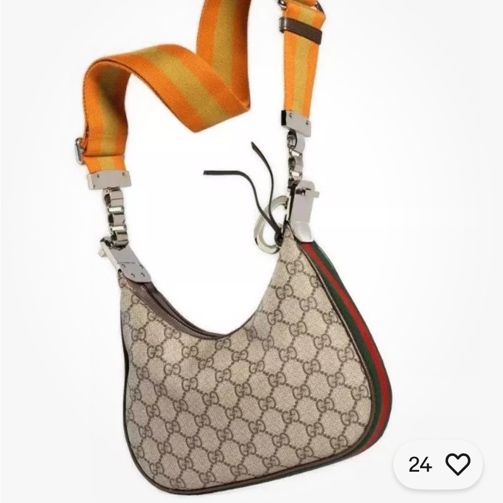Gucci Cream and Brown Crossbody Bag with Iconic Design